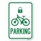Signmission Parking With Cycle and Lock Symbol Heavy-Gauge Aluminum Sign, 12" x 18", A-1218-23476 A-1218-23476 - alternate 1